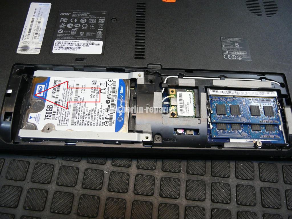 ACER Aspire 5750G, HDD WD Scorpio Blue Defekt (3)