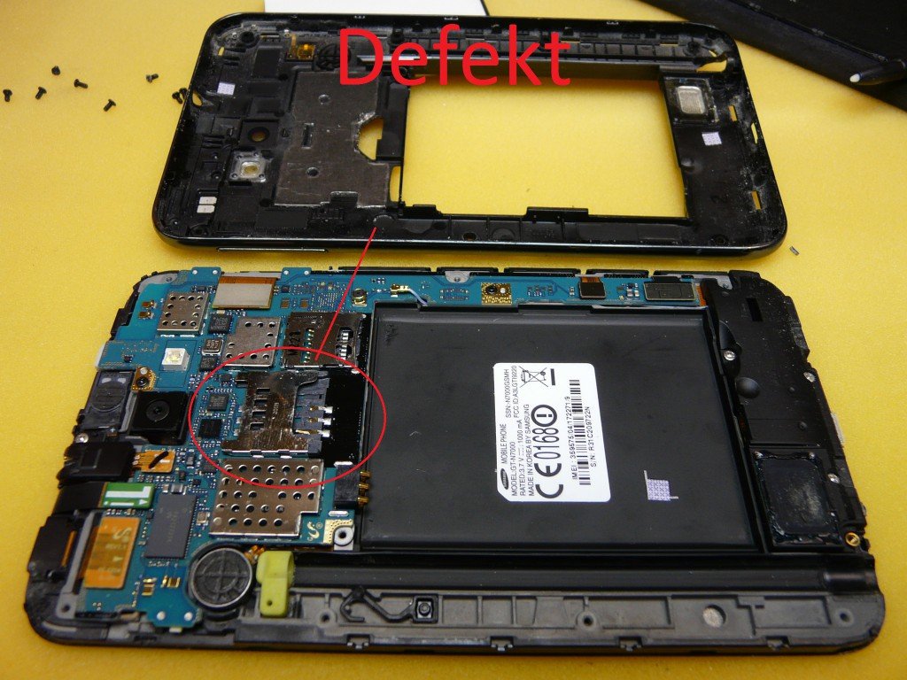 Samsung Galaxy N7000 GT-N7000 SIM Kard Defekt (4)