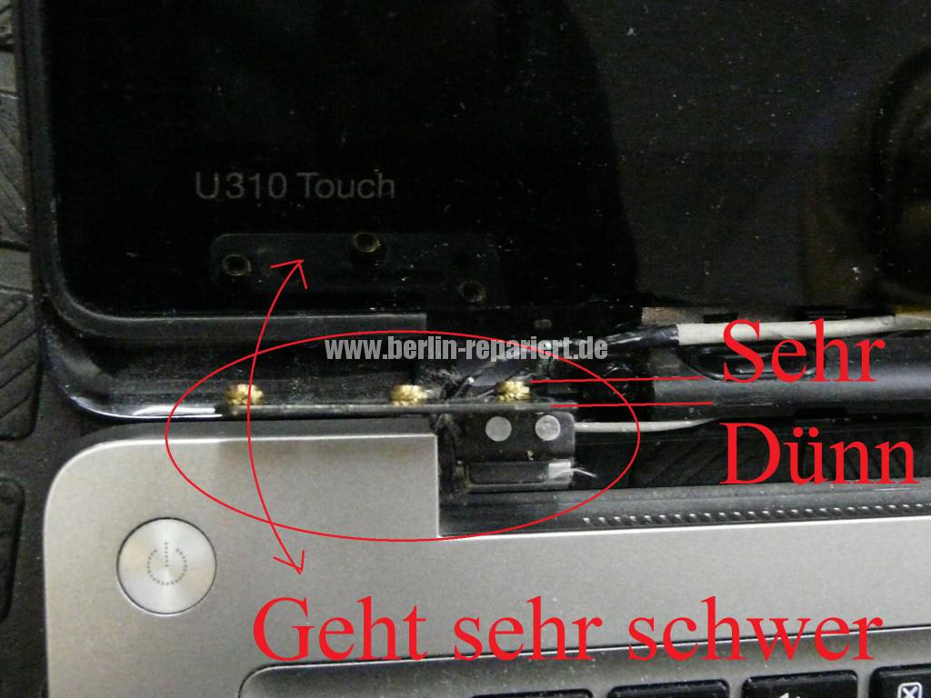Lenovo Ideapad U310, Display Defekt, Scharniere Defekt (2)
