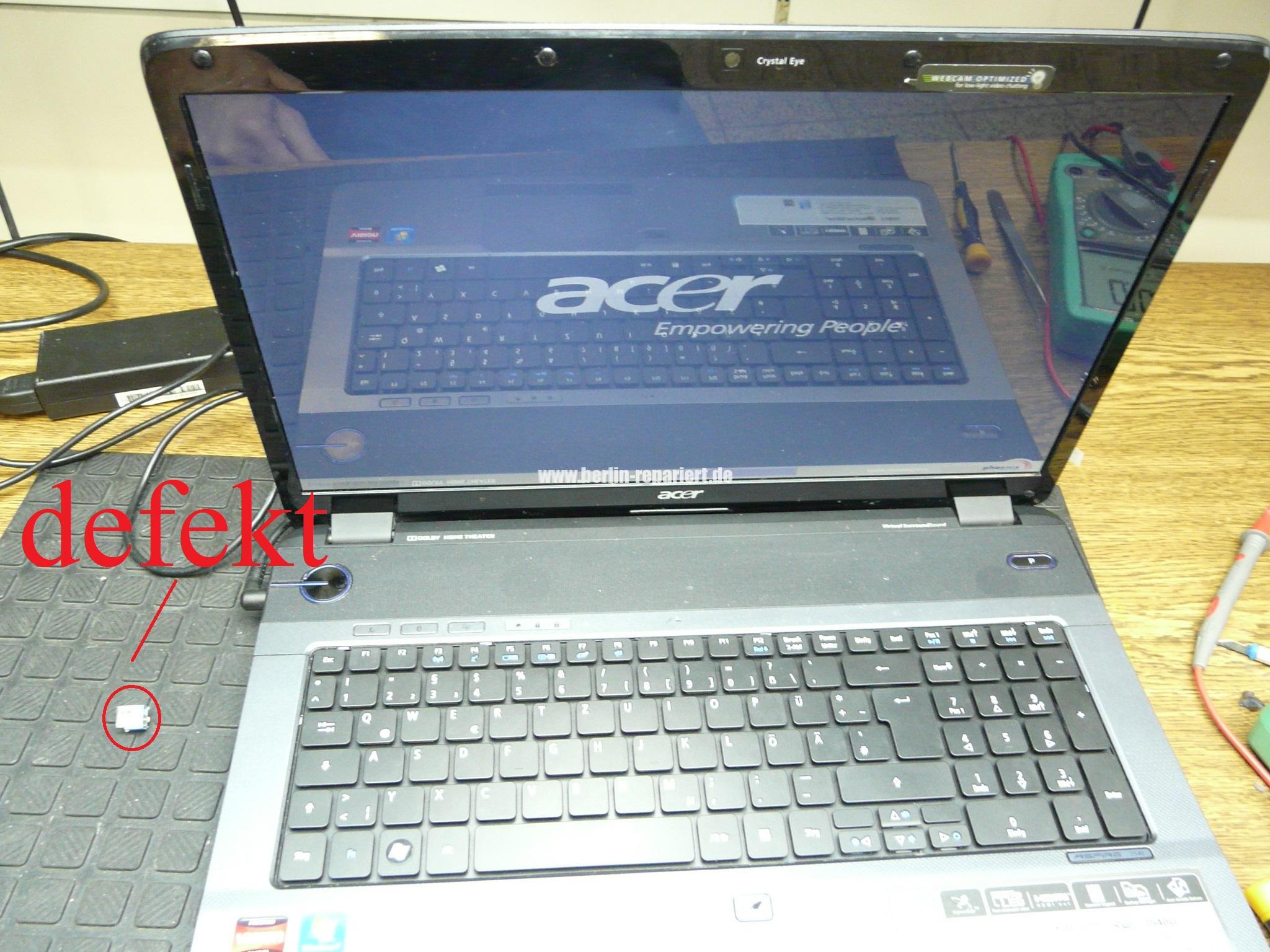 ACER Aspire 7540G, keine Funktion, Akku wird nicht geladen – Atlas
